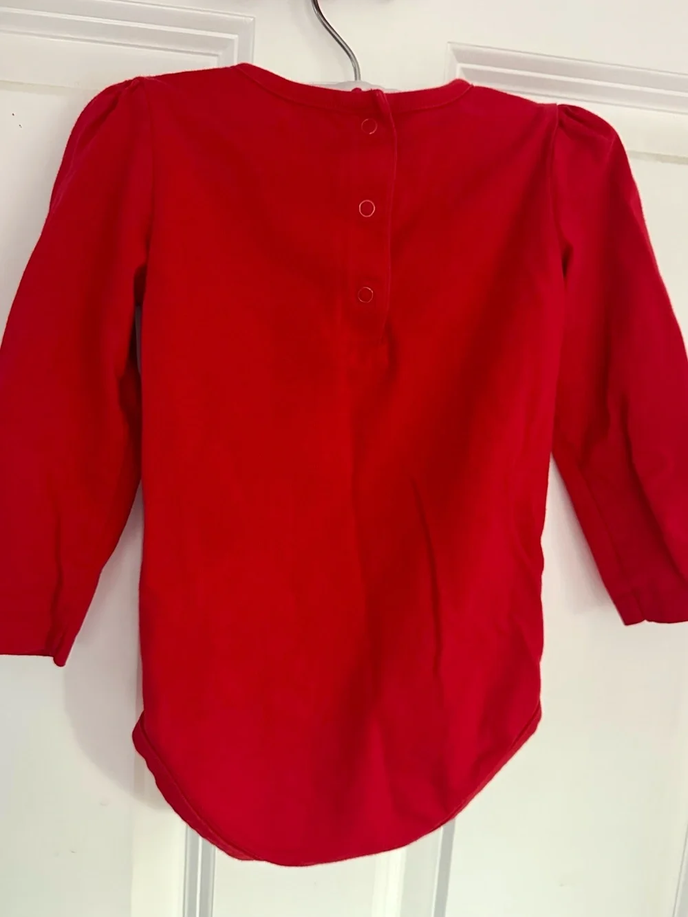 Gymboree Red Top with Pink Cup Applique and Cream Knit Fair Isle Pants